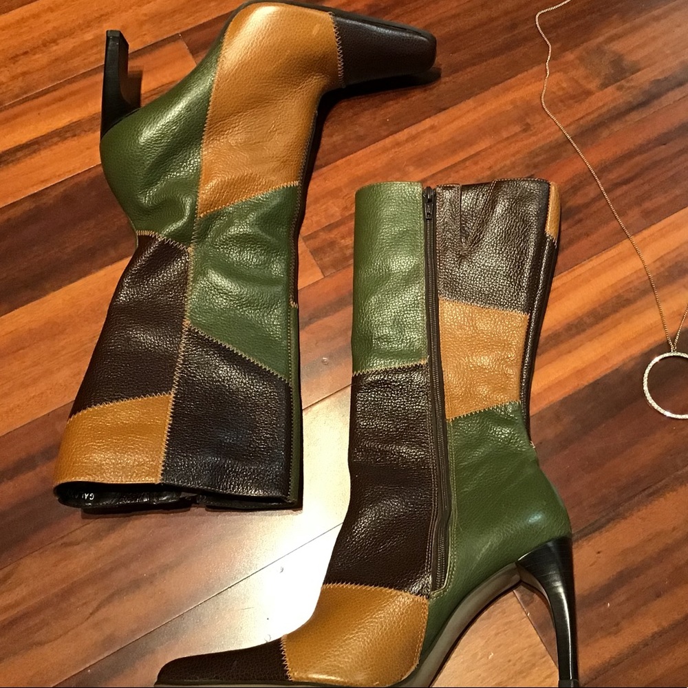 PAZZO LEATHER CALF BOOTS SIZE 8